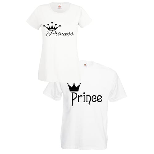 Комплект тениски "Prince & Princess" (бели), 8020043