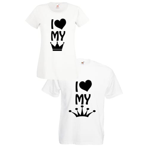 Комплект тениски "King & Queen" (бели), 8020044