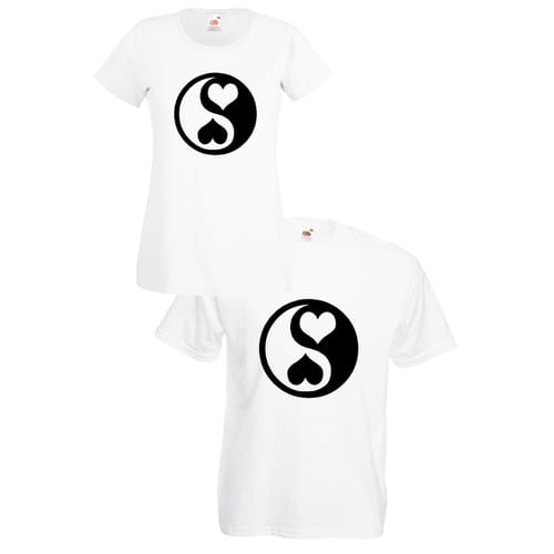 Комплект тениски "Yin and Yang Love" (бели), 8020058