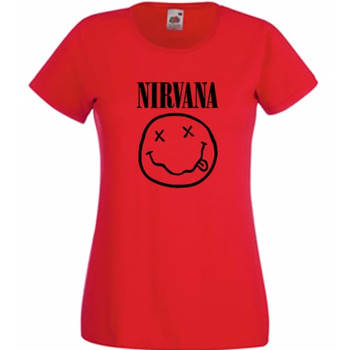 Дамска памучна тениска с текст: NIRVANA