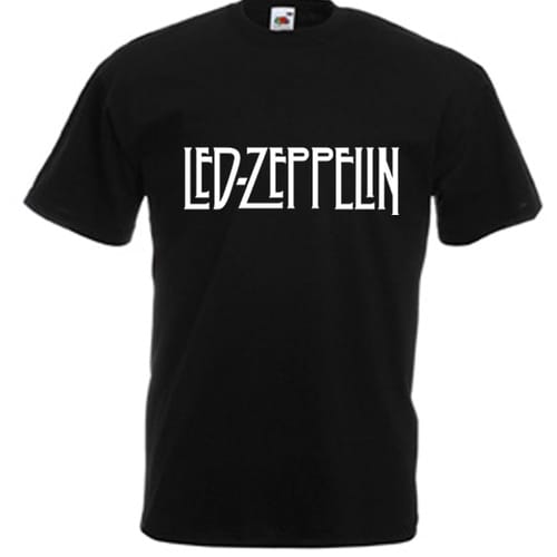 Мъжка памучна тениска с текст: Led Zeppelin
