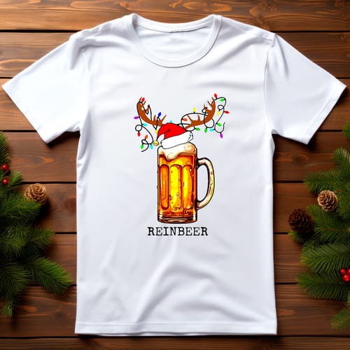 Коледна тениска със забавен дизайн, "Reinbeer"
